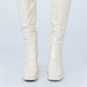 Princess Polly Cream Over the Knee Boots